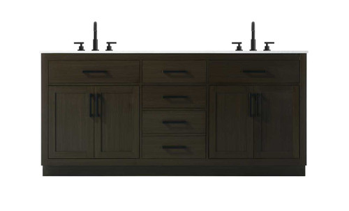 Elegant Furniture and Lighting Alden 72 Inch Double Bathroom Vanity In Mocha Brown (VF29772DMMB)