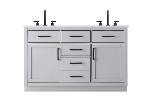 Elegant Furniture and Lighting Alden 54 Inch Double Bathroom Vanity In Grey (VF29754DGR)