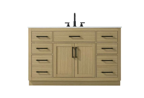 Elegant Furniture and Lighting Alden 54 Inch Single Bathroom Vanity In Honey Brown (VF29754MHB)
