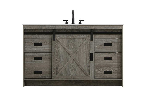 Austin 54 Inch Single Bathroom Vanity In Rustic Grey (VF90554RG)