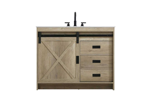 Elegant Furniture and Lighting Austin 42 Inch Single Bathroom Vanity In Natural Oak