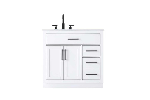 Elegant Furniture and Lighting Alden 36 Inch Single Bathroom Vanity In White