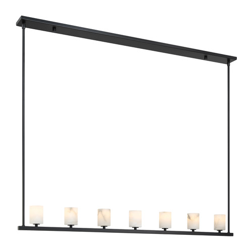 Aragon 7 Light LED Matte Black Linear Chandelier (ARA-10267-MK-ST)