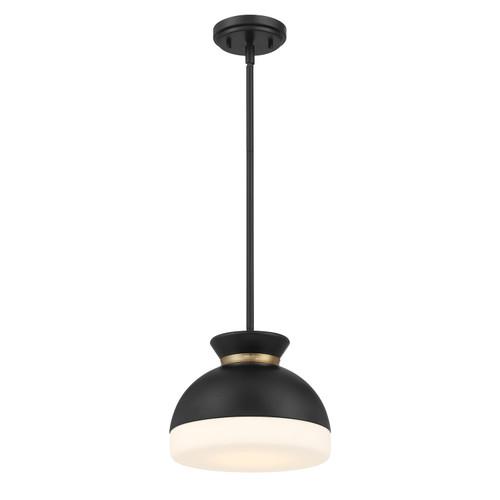 Brian Patrick Flynn Gidget 1 Light Matte Black + Vibrant Gold Mini Pendant (GID-4005-MK-VG)