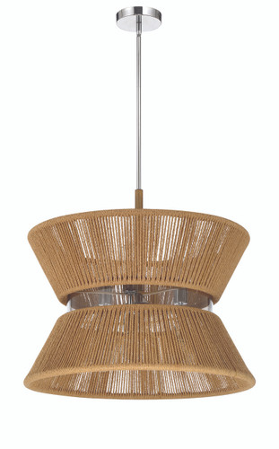 Serena 6 Light Pendant in Chrome/Walnut (58596-CHWAL)