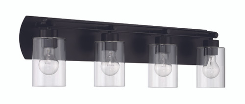 Hendrix 4 Light Vanity in Flat Black (17631FB4)