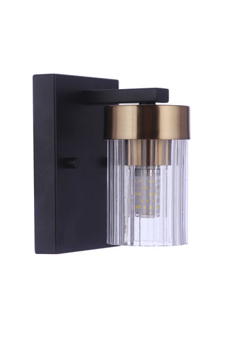 Bond Street 1 Light Wall Sconce in Flat Black/Satin Brass (11805FBSB1)