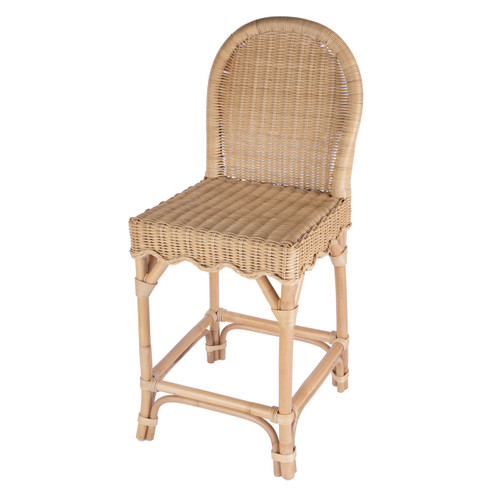 Flora Rattan 24" Scalloped Edge Counter Stool (9762404)