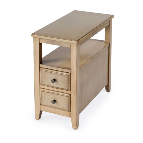 Butler Specialty Company Marcus 12 in. W Rectangular Wood 2 Drawer Side Table with Top Open Shelf, Tan/Beige (6191424)