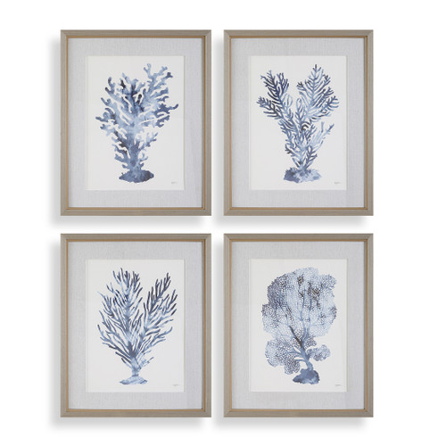 Uttermost Shibori Coral Framed Prints Set of 4 (32428)
