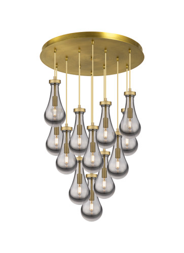 Owego - 12 Light - 24 inch - Brushed Brass - Multi Pendant (126-451-1P-BB-G451-5SM)