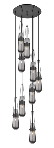 Milan - 9 Light - 19 inch - Matte Black - Multi Pendant (119-452-1P-BK-G452-4SM)