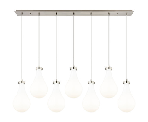Owego - 7 Light - 49 inch - Brushed Satin Nickel - Linear Pendant (127-451-1P-SN-G451-7GWH)