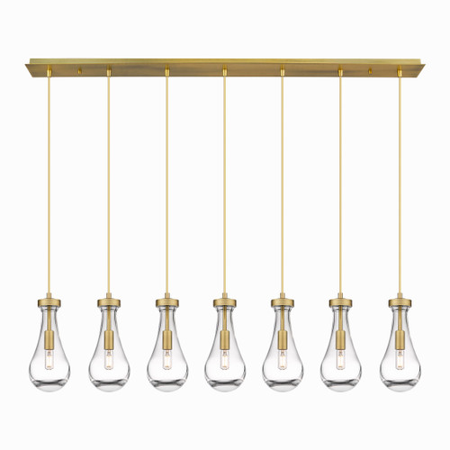 Owego - 7 Light - 49 inch - Brushed Brass - Linear Pendant (127-451-1P-BB-G451-5CL)