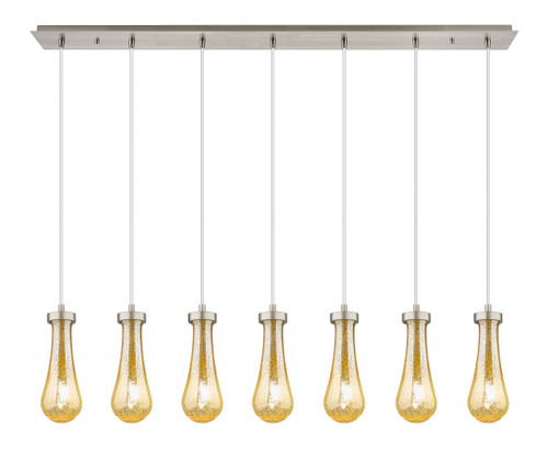 Owego - 7 Light - 49 inch - Brushed Satin Nickel - Linear Pendant (127-451-1P-SN-G451-4ME)