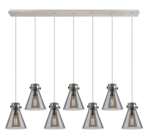 Newton Cone - 7 Light - 52 inch - Polished Nickel - Linear Pendant (127-410-1PS-PN-G411-8SM)