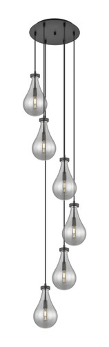 Owego - 6 Light - 16 inch - Matte Black - Multi Pendant (116-451-1P-BK-G451-7SM)