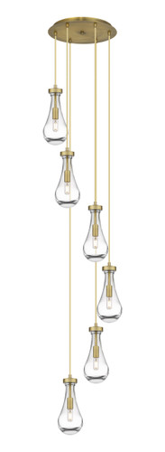 Owego - 6 Light - 16 inch - Brushed Brass - Multi Pendant (116-451-1P-BB-G451-5CL)