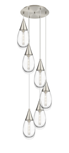 Malone - 6 Light - 17 inch - Brushed Satin Nickel - Multi Pendant (116-450-1P-SN-G450-6CL)