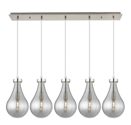 Owego - 5 Light - 37 inch - Brushed Satin Nickel - Linear Pendant (125-451-1P-SN-G451-7SM)