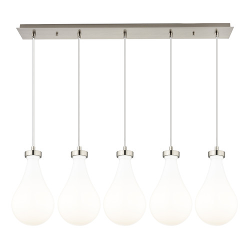 Owego - 5 Light - 37 inch - Brushed Satin Nickel - Linear Pendant (125-451-1P-SN-G451-7GWH)