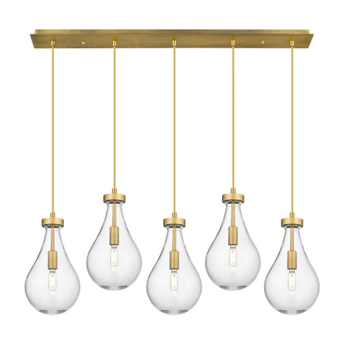 Owego - 5 Light - 37 inch - Brushed Brass - Linear Pendant (125-451-1P-BB-G451-7CL)
