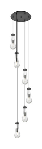 Owego - 6 Light - 16 inch - Brushed Matte Black - Multi Pendant (116-451-1P-BK-G451-4SDY)