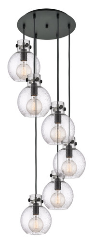 Newton Sphere - 6 Light - 19 inch - Matte Black - Cord hung - Multi Pendant (116-410-1PS-BK-G410-8SDY)