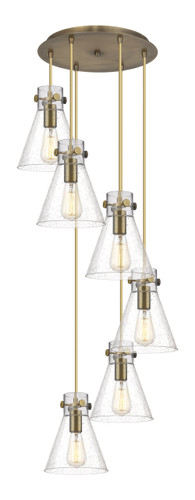 Newton Cone - 6 Light - 19 inch - Brushed Brass - Multi Pendant (116-410-1PS-BB-G411-8SDY)