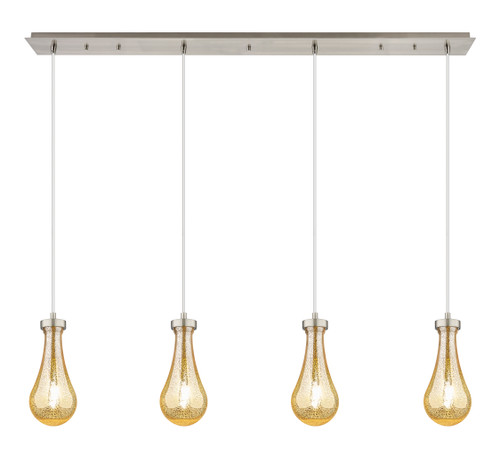 Owego - 4 Light - 49 inch - Brushed Satin Nickel - Linear Pendant (124-451-1P-SN-G451-5ME)