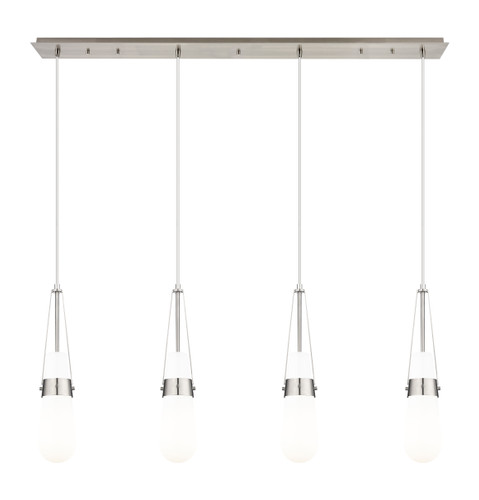 Milan - 4 Light - 48 inch - Brushed Satin Nickel - Linear Pendant (124-452-1P-SN-G452-4GWH)