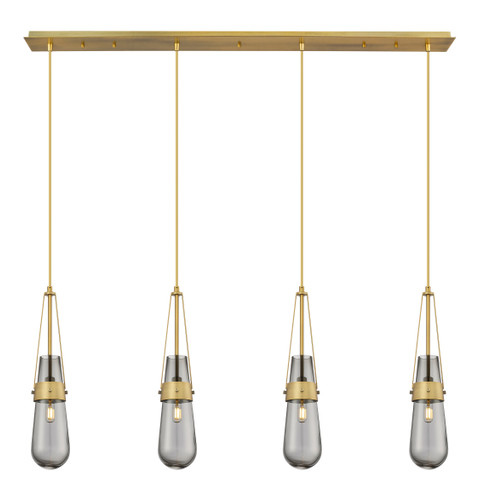 Milan - 4 Light - 48 inch - Brushed Brass - Linear Pendant (124-452-1P-BB-G452-4SM)
