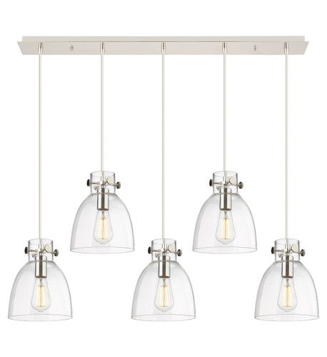 Newton Bell - 5 Light - 40 inch - Polished Nickel - Linear Pendant (125-410-1PS-PN-G412-8CL)