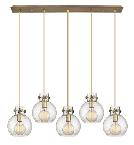 Newton Sphere - 5 Light - 40 inch - Brushed Brass - Cord hung - Linear Pendant (125-410-1PS-BB-G410-8SDY)