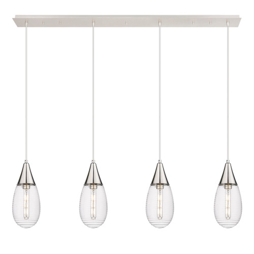 Malone - 4 Light - 50 inch - Polished Nickel - Linear Pendant (124-450-1P-PN-G450-6SCL)