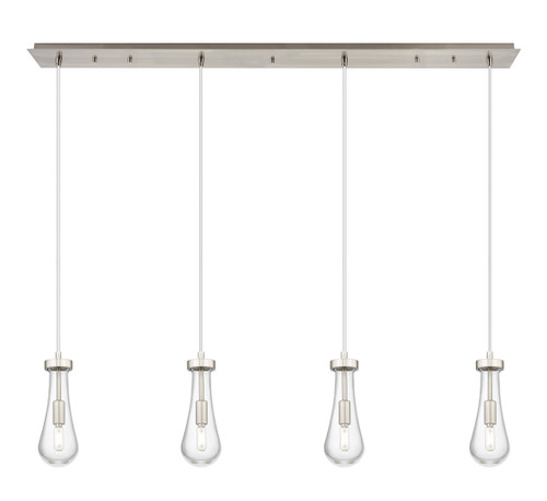 Owego - 4 Light - 49 inch - Brushed Satin Nickel - Linear Pendant (124-451-1P-SN-G451-4CL)
