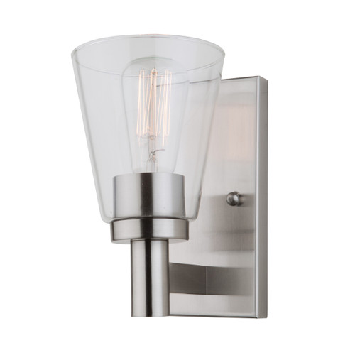 Clarence 1 Light Brushed Nickel Wall Light (AC10767BN)