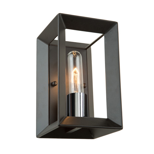 Vineyard 1 Light Black & Chrome Wall Light (AC10060BC)