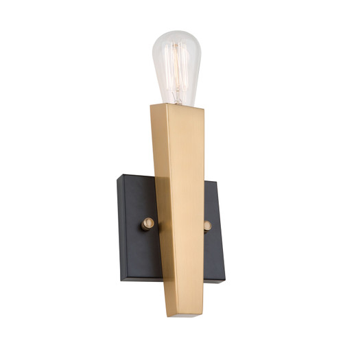 Olympia 1 Light Black & Satin Brass Wall Light (AC11150)
