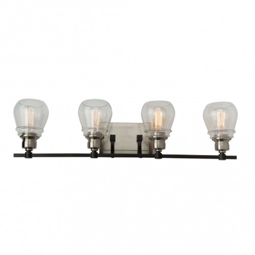 Nelson 4 Light Black & Brushed Nickel Vanity Light (AC11684NB)