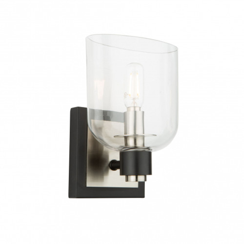 Lyndon 1 Light Black & Brushed Nickel Vanity Light (AC11691NB)