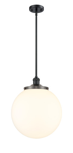 Beacon - 1 Light - 14 inch - Matte Black - Stem Hung - Pendant (201S-BK-G201-14-LED)