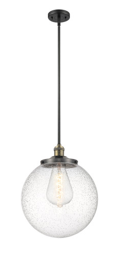 Beacon - 1 Light - 14 inch - Black Antique Brass - Stem Hung - Pendant (201S-BAB-G204-14-LED)