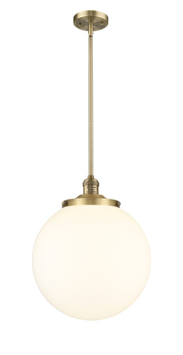 Beacon - 1 Light - 14 inch - Brushed Brass - Stem Hung - Pendant (201S-BB-G201-14)