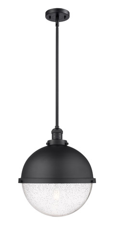 Hampden - 1 Light - 13 inch - Matte Black - Stem Hung - Pendant (201S-BK-HFS-124-BK-LED)
