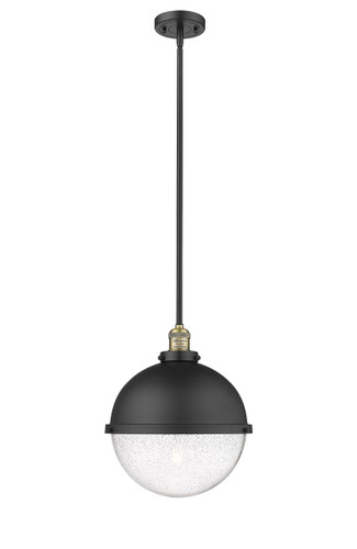 Hampden - 1 Light - 13 inch - Black Antique Brass - Stem Hung - Pendant (201S-BAB-HFS-124-BK-LED)