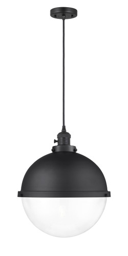 Hampden - 1 Light - 13 inch - Matte Black - Cord hung - Pendant (201CSW-BK-HFS-122-BK-LED)