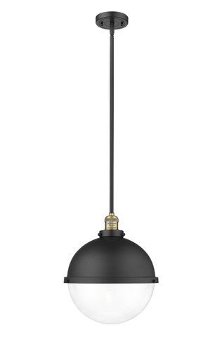 Hampden - 1 Light - 13 inch - Black Antique Brass - Stem Hung - Pendant (201S-BAB-HFS-122-BK)
