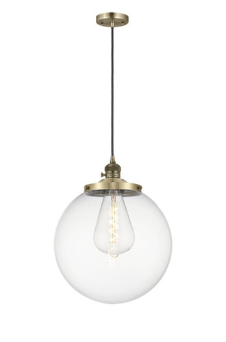 Beacon - 1 Light - 14 inch - Antique Brass - Cord hung - Mini Pendant (201CSW-AB-G202-14)