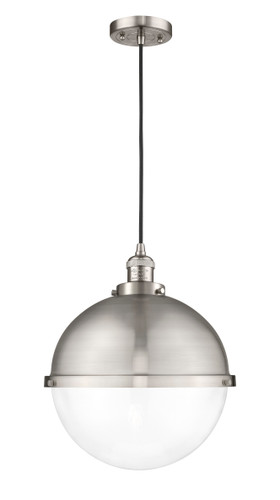 Hampden - 1 Light - 13 inch - Brushed Satin Nickel - Cord hung - Pendant (201C-SN-HFS-122-SN-LED)